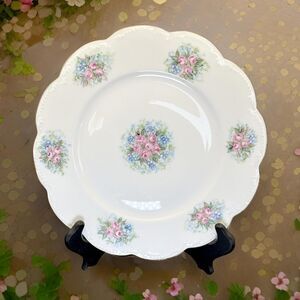 Haviland Limoges French Porcelain Plate 8.5" Scalloped Roses Gilt Edge Antique